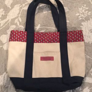 Vineyard Vine mini tote with sailboats
